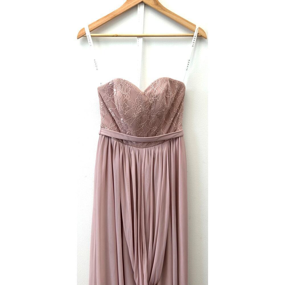AZAZIE Formal Strapless Maxi Dress Rose Pink Size A-4